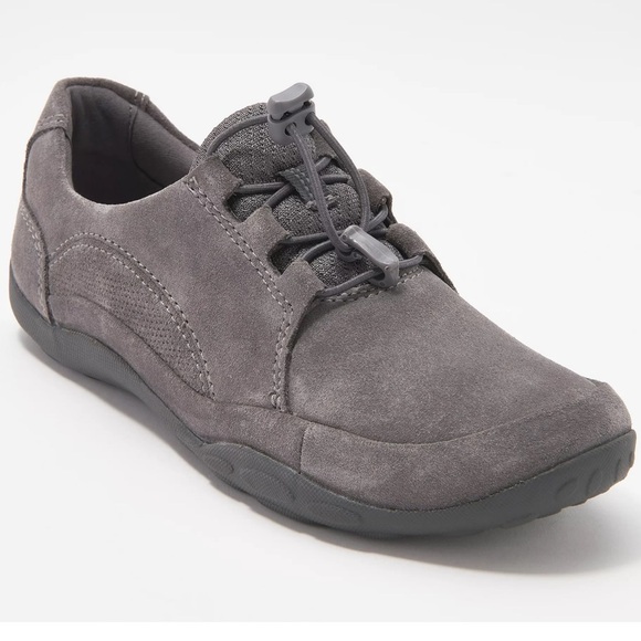Clarks Shoes - Clark’s Collection Suede Haley Rhea Bungee Slip on in Gray size 8